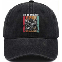 He Is Rizzin Washed Cotton Baseball Cap Funny Christian Football Lover Gift
