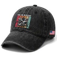 He Is Rizzin Washed Cotton Baseball Cap Funny Christian Football Lover Gift