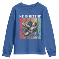 He Is Rizzin Youth Sweatshirt Funny Christian Football Lover Gift - Wonder Print Shop