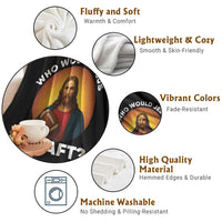 Who Would Jesus Draft Throw Blanket Christian Football Lover - Wonder Print Shop