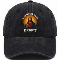 Who Would Jesus Draft Washed Cotton Baseball Cap Christian Football Lover