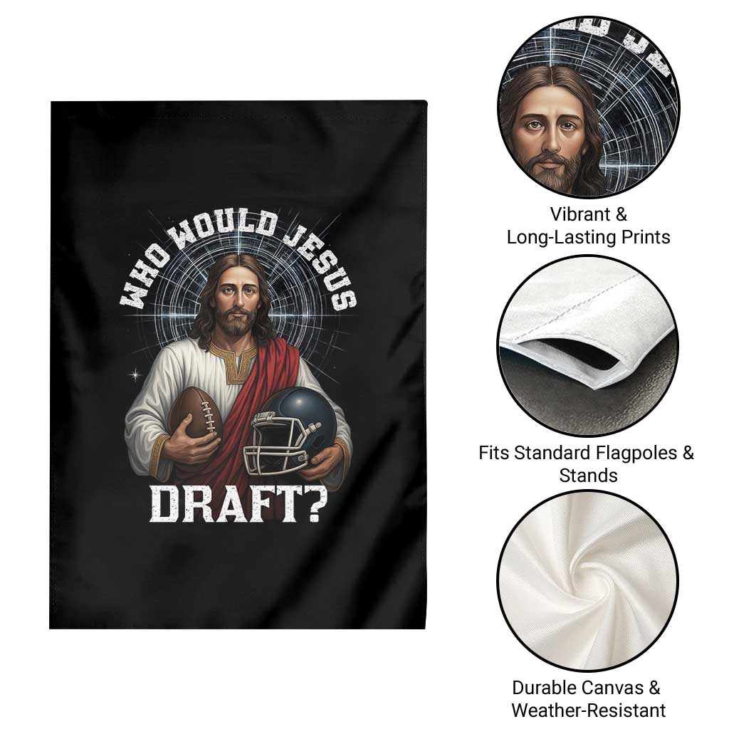 Christian Football Gift Garden Flag Who Would Jesus Draft - Wonder Print Shop