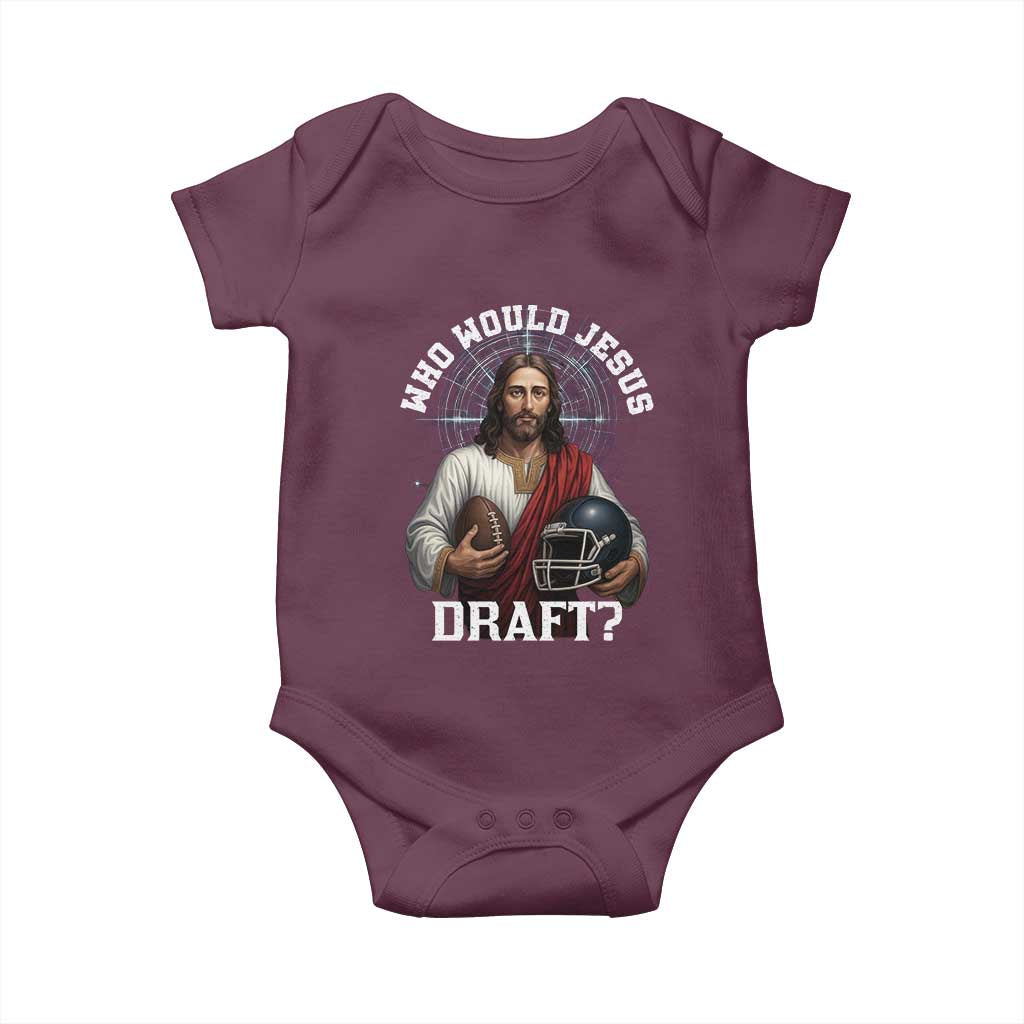 Christian Football Gift Baby Onesie Who Would Jesus Draft - Wonder Print Shop