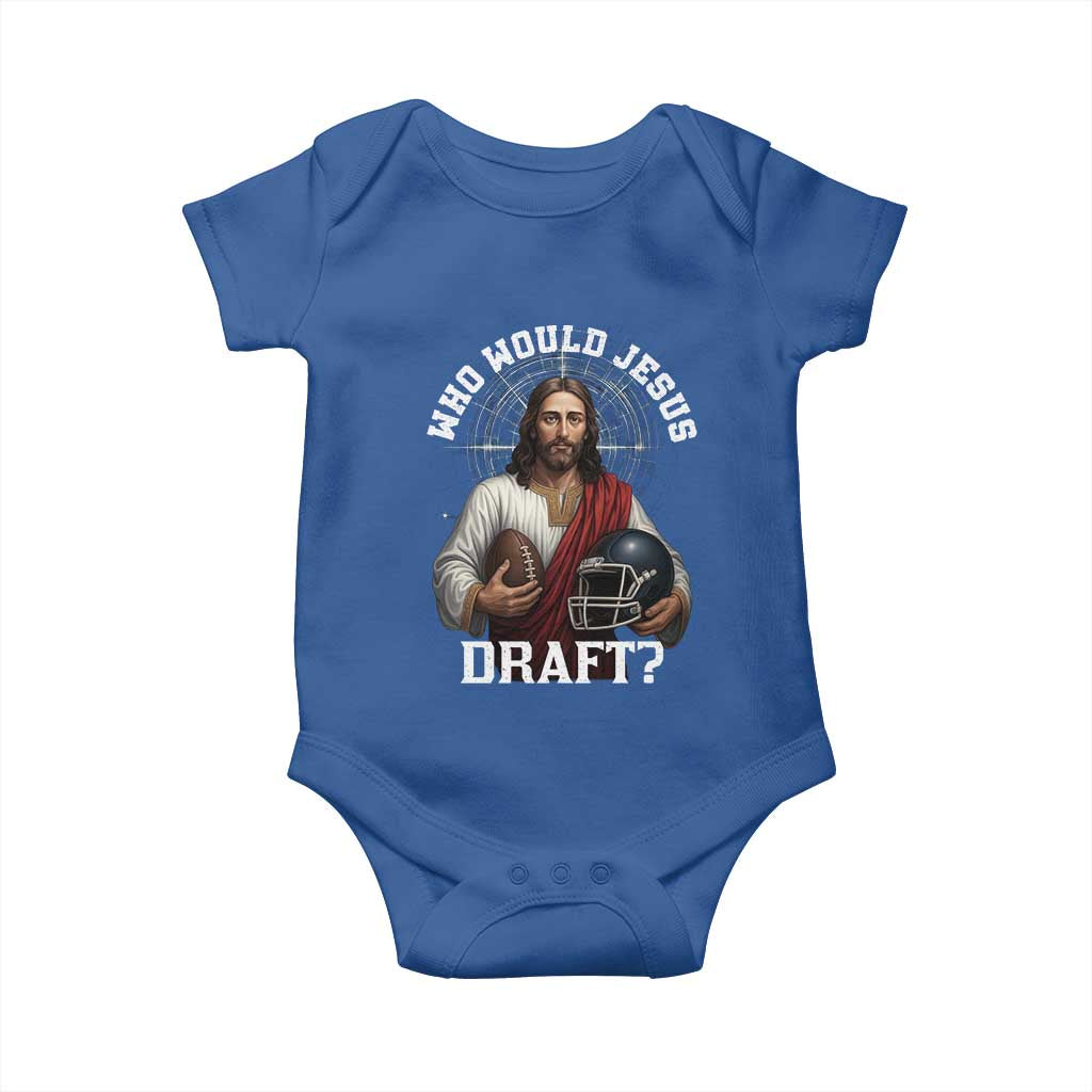 Christian Football Gift Baby Onesie Who Would Jesus Draft - Wonder Print Shop