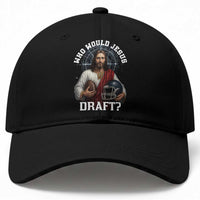 Christian Football Gift Baseball Cap Who Would Jesus Draft