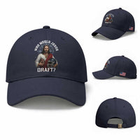 Christian Football Gift Baseball Cap Who Would Jesus Draft
