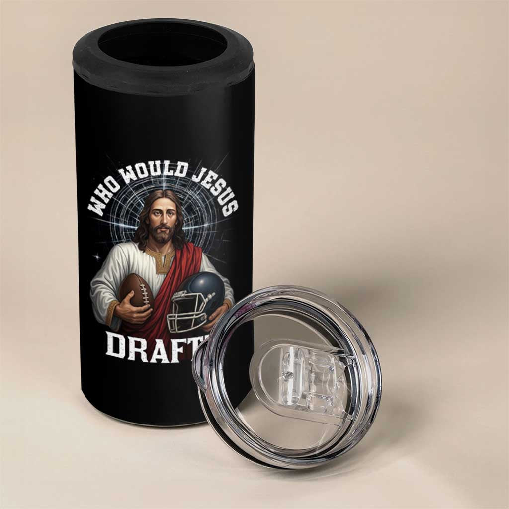 Christian Football Gift 4 in 1 Can Cooler Tumbler Who Would Jesus Draft - Wonder Print Shop