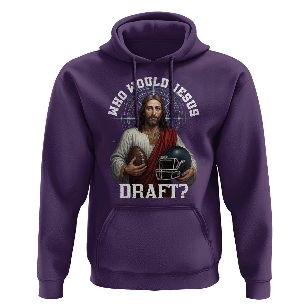 Christian Football Gift Hoodie Who Would Jesus Draft - Wonder Print Shop