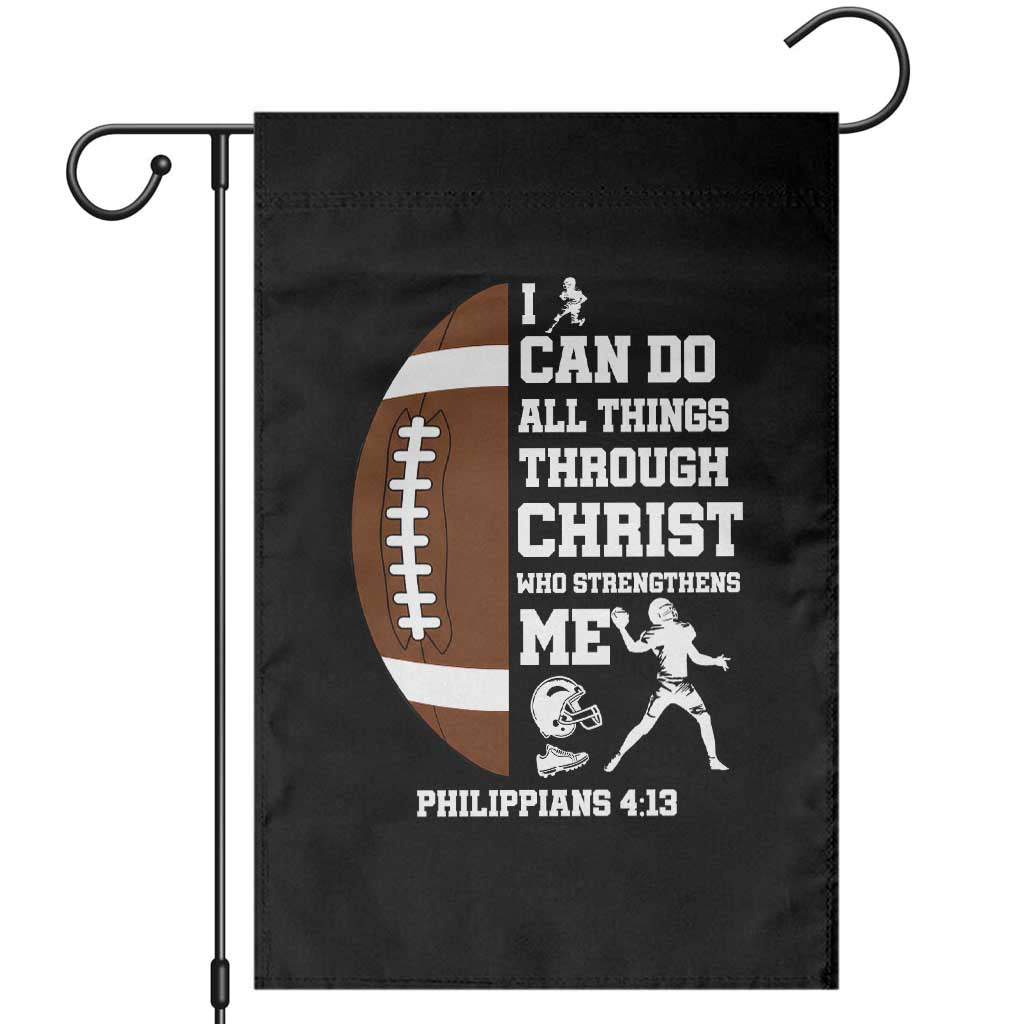 Christian Football Garden Flag I Can Do All Things Through Christ Bible Verse - Wonder Print Shop