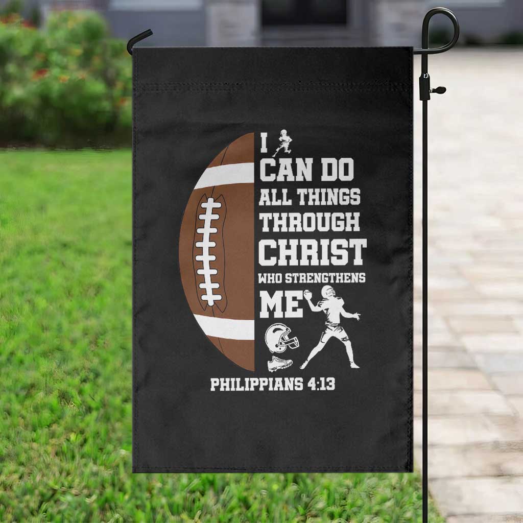 Christian Football Garden Flag I Can Do All Things Through Christ Bible Verse - Wonder Print Shop
