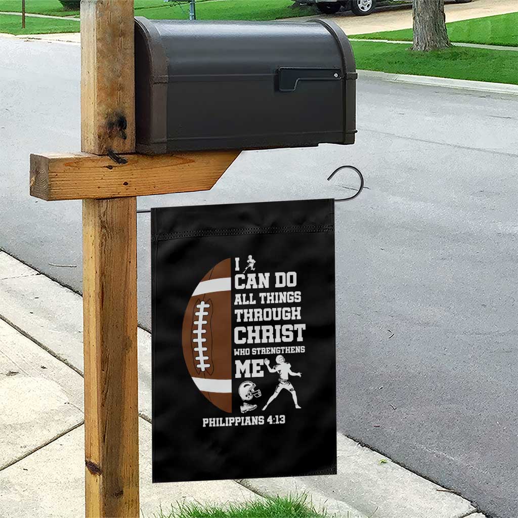 Christian Football Garden Flag I Can Do All Things Through Christ Bible Verse - Wonder Print Shop
