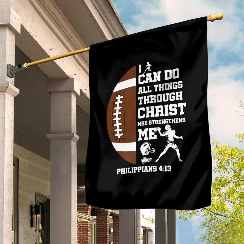Christian Football Garden Flag I Can Do All Things Through Christ Bible Verse - Wonder Print Shop