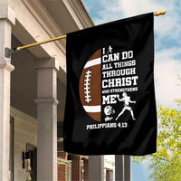 Christian Football Garden Flag I Can Do All Things Through Christ Bible Verse - Wonder Print Shop