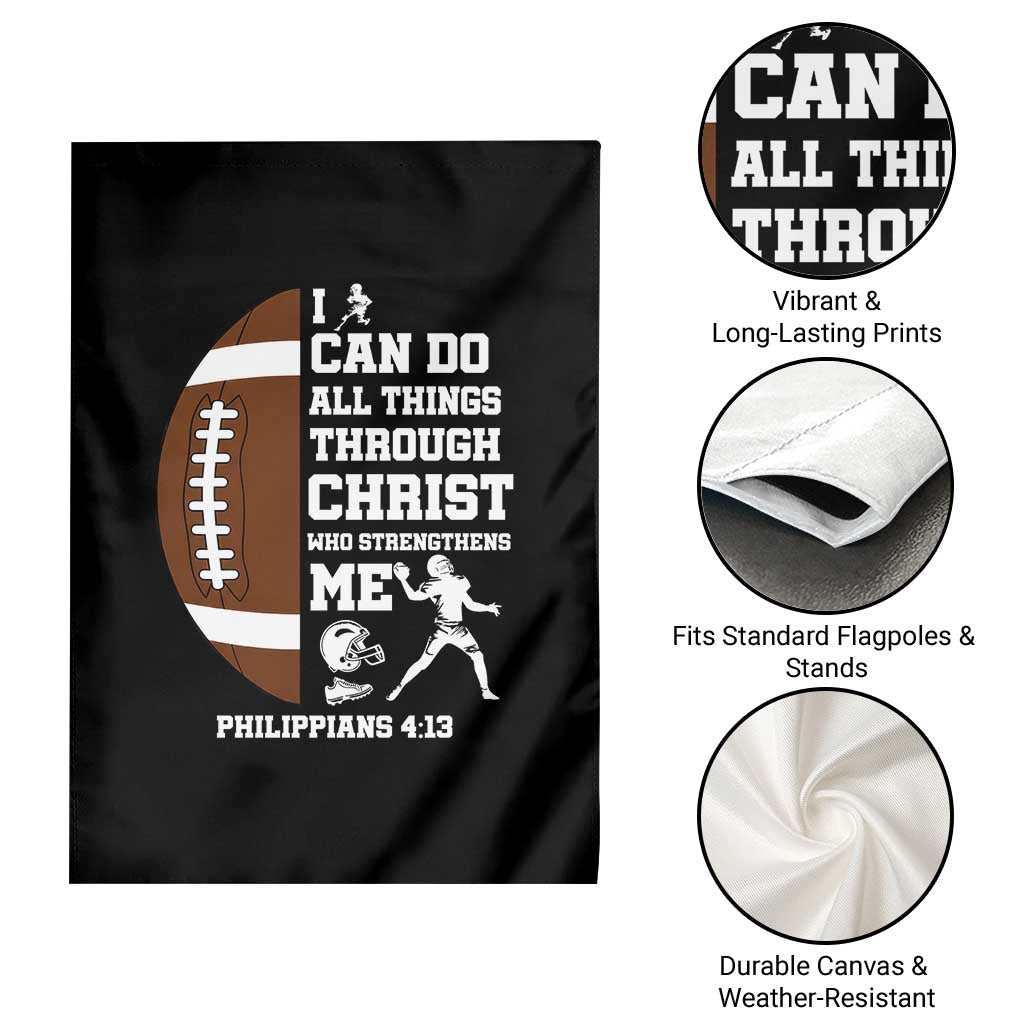 Christian Football Garden Flag I Can Do All Things Through Christ Bible Verse - Wonder Print Shop