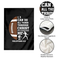 Christian Football Garden Flag I Can Do All Things Through Christ Bible Verse - Wonder Print Shop