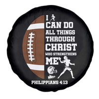 Christian Football Spare Tire Cover I Can Do All Things Through Christ Bible Verse - Wonder Print Shop