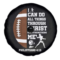 Christian Football Spare Tire Cover I Can Do All Things Through Christ Bible Verse - Wonder Print Shop