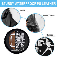 Christian Football Spare Tire Cover I Can Do All Things Through Christ Bible Verse - Wonder Print Shop