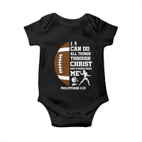 Christian Football Baby Onesie I Can Do All Things Through Christ Bible Verse - Wonder Print Shop