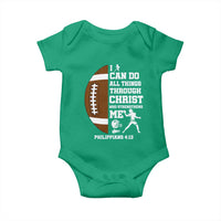 Christian Football Baby Onesie I Can Do All Things Through Christ Bible Verse - Wonder Print Shop
