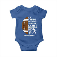 Christian Football Baby Onesie I Can Do All Things Through Christ Bible Verse - Wonder Print Shop