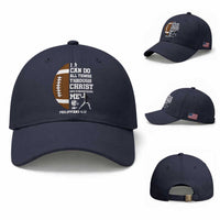 Christian Football Baseball Cap I Can Do All Things Through Christ Bible Verse
