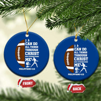 Christian Football Ceramic Ornament I Can Do All Things Through Christ Bible Verse - Wonder Print Shop