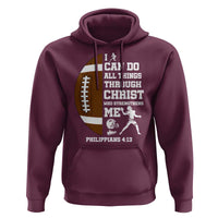 Christian Football Hoodie I Can Do All Things Through Christ Bible Verse - Wonder Print Shop