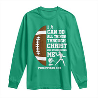 Christian Football Long Sleeve Shirt I Can Do All Things Through Christ Bible Verse - Wonder Print Shop