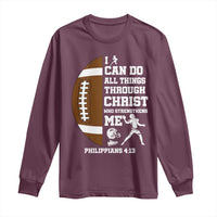 Christian Football Long Sleeve Shirt I Can Do All Things Through Christ Bible Verse - Wonder Print Shop