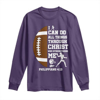 Christian Football Long Sleeve Shirt I Can Do All Things Through Christ Bible Verse - Wonder Print Shop
