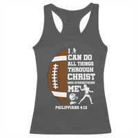 Christian Football Racerback Tank Top I Can Do All Things Through Christ Bible Verse - Wonder Print Shop