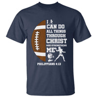 Christian Football T Shirt I Can Do All Things Through Christ Bible Verse - Wonder Print Shop