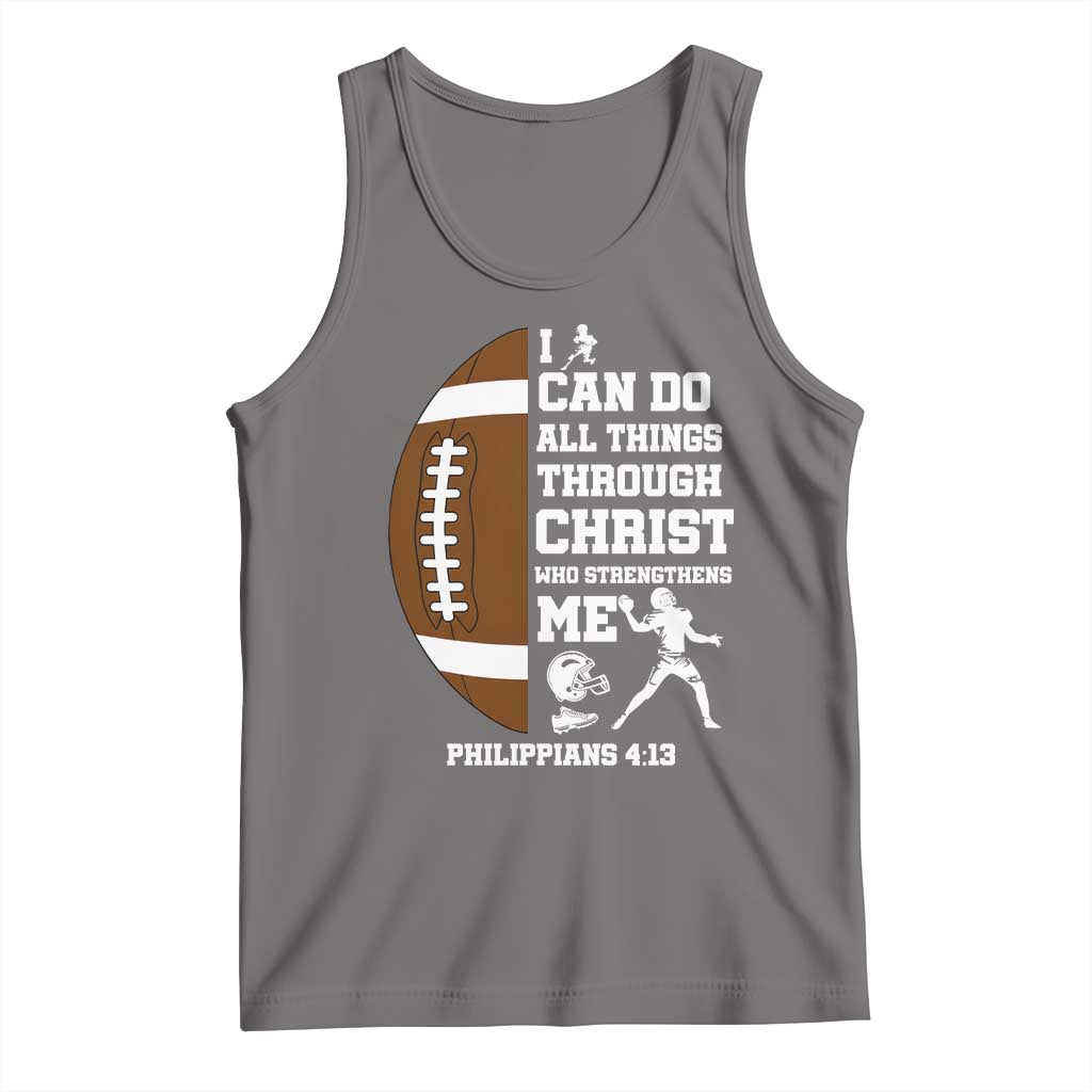 Christian Football Tank Top I Can Do All Things Through Christ Bible Verse - Wonder Print Shop