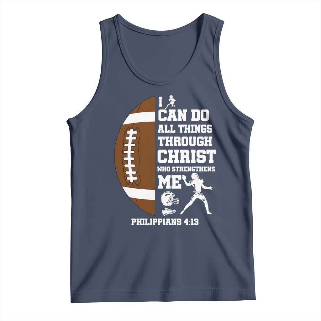 Christian Football Tank Top I Can Do All Things Through Christ Bible Verse - Wonder Print Shop
