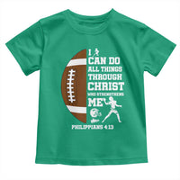 Christian Football Toddler T Shirt I Can Do All Things Through Christ Bible Verse - Wonder Print Shop