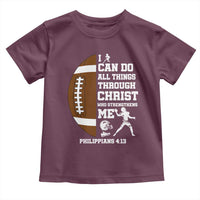 Christian Football Toddler T Shirt I Can Do All Things Through Christ Bible Verse - Wonder Print Shop
