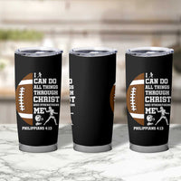 Christian Football Tumbler Cup I Can Do All Things Through Christ Bible Verse - Wonder Print Shop