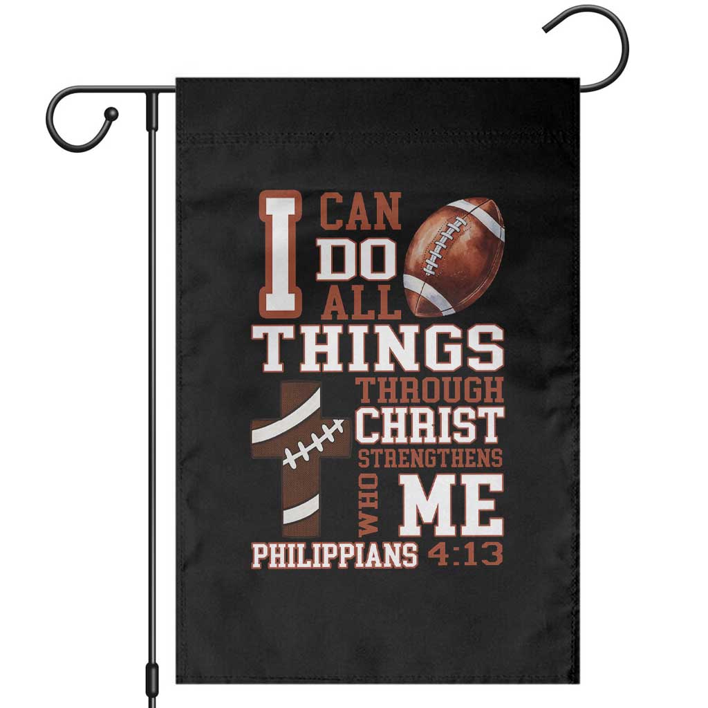 I Can Do All Things Through Christ Garden Flag Christian Football Athlete Gift - Wonder Print Shop