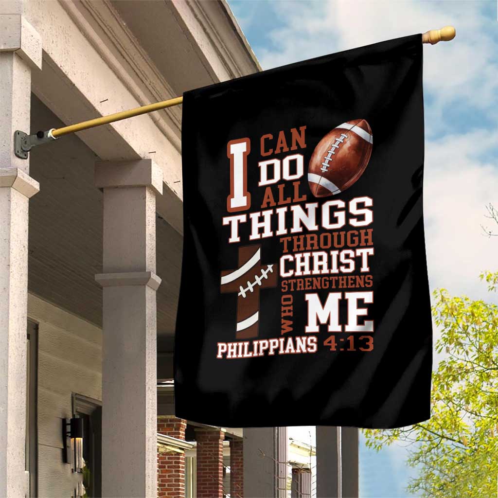 I Can Do All Things Through Christ Garden Flag Christian Football Athlete Gift - Wonder Print Shop