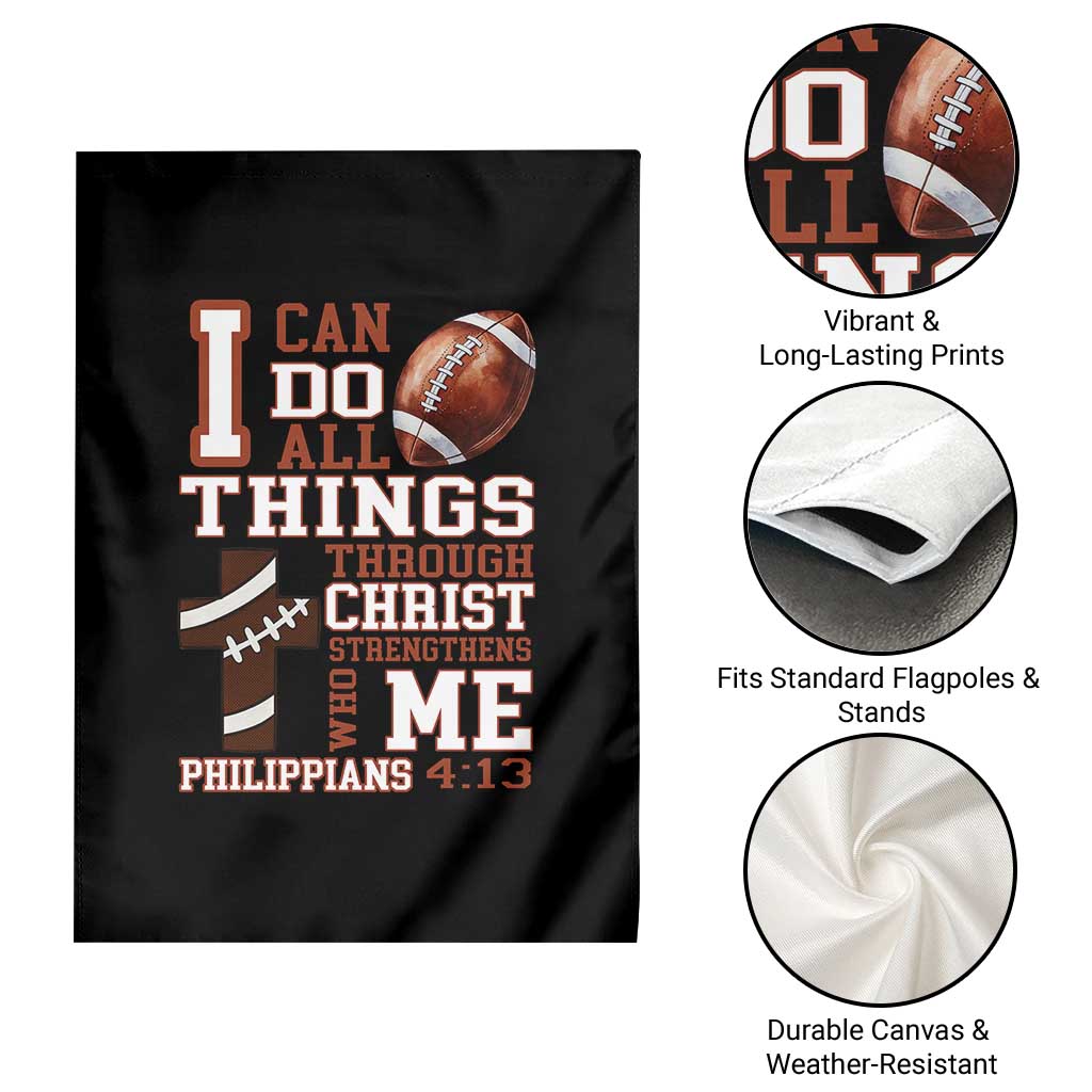 I Can Do All Things Through Christ Garden Flag Christian Football Athlete Gift - Wonder Print Shop