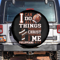 I Can Do All Things Through Christ Spare Tire Cover Christian Football Athlete Gift - Wonder Print Shop