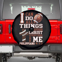I Can Do All Things Through Christ Spare Tire Cover Christian Football Athlete Gift - Wonder Print Shop