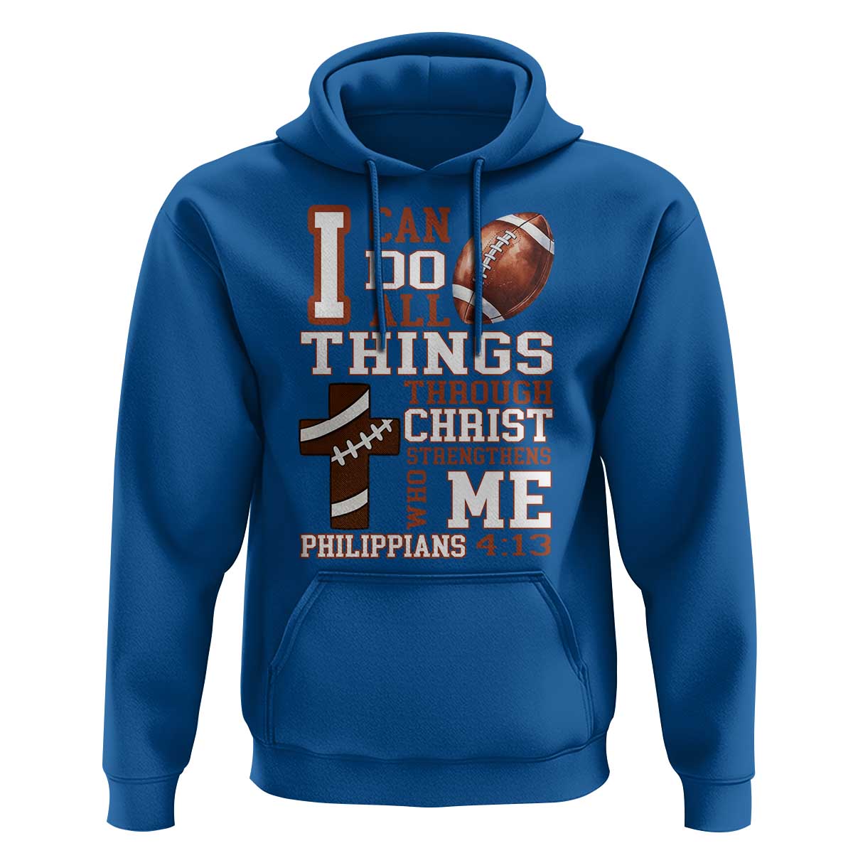 I Can Do All Things Through Christ Hoodie Christian Football Athlete Gift - Wonder Print Shop