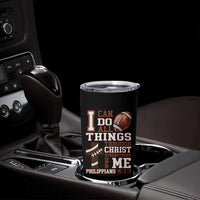 I Can Do All Things Through Christ Tumbler Cup Christian Football Athlete Gift - Wonder Print Shop