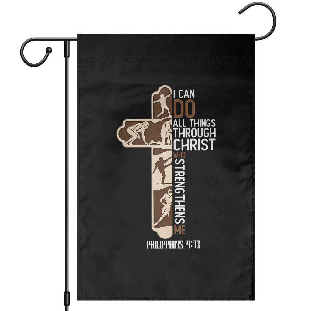 Christian Football Player Gift Garden Flag God Gives Me Strength - Wonder Print Shop