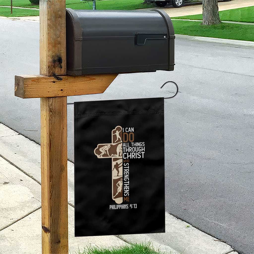 Christian Football Player Gift Garden Flag God Gives Me Strength - Wonder Print Shop