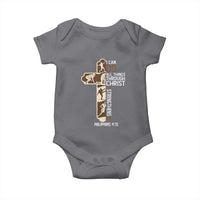 Christian Football Player Gift Baby Onesie God Gives Me Strength - Wonder Print Shop