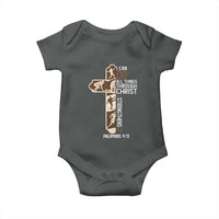 Christian Football Player Gift Baby Onesie God Gives Me Strength - Wonder Print Shop