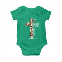 Christian Football Player Gift Baby Onesie God Gives Me Strength - Wonder Print Shop